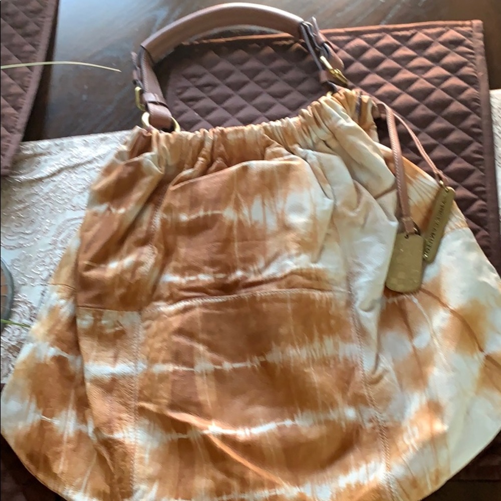 Vince Camuto Tan and Cream Shoulder Bag